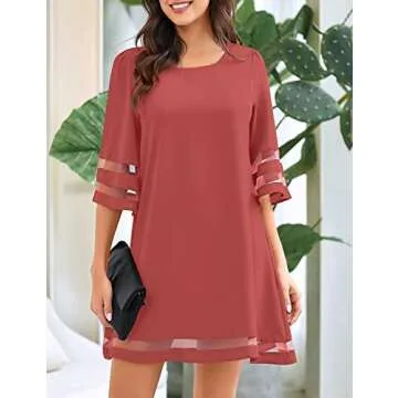 LookbookStore Women Casual Summer Dress Cranberry