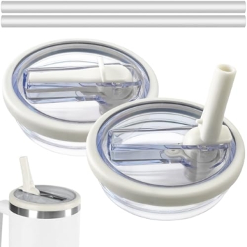 2 Pack Flip Straw Leak Proof Lid for Stanley 40 oz Tumbler Quencher - 40oz Reusable Spill Proof Lid ...