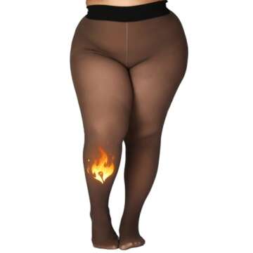 MERYLURE Fleece Lined Plus Size Tights for Winter Fashion