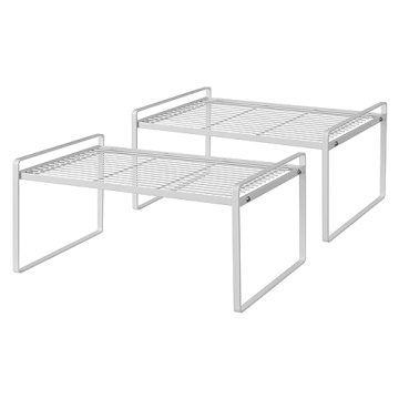 Shantton 2Pack Kitchen Cabinet Shelf Counter Organizer Rack Pantry Storage Bathroom Bedroom Office T...