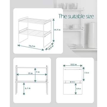 Shantton Stackable Kitchen Cabinet Organizer Rack