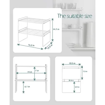 Shantton Stackable Kitchen Cabinet Organizer Rack