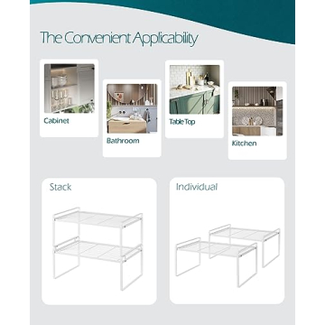 Shantton Stackable Kitchen Cabinet Organizer Rack