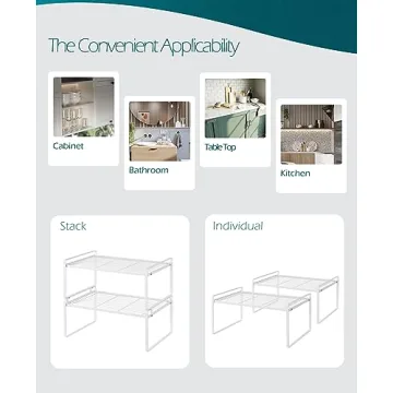 Shantton Stackable Kitchen Cabinet Organizer Rack