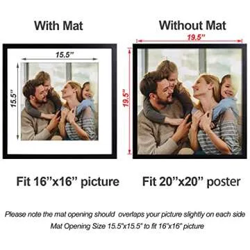 Stylish Yaetm 20x20 Black Picture Frame Set of 3