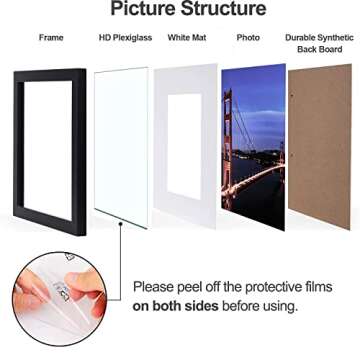 Yaetm 20x20 Black Picture Frame Set of 3, Square 20x20 Frame Displays 16x16 with Mat or 20 x 20 without Mat, Gallery Wall Frames 20x20 for Wall Mounting (3 Pack, Black)