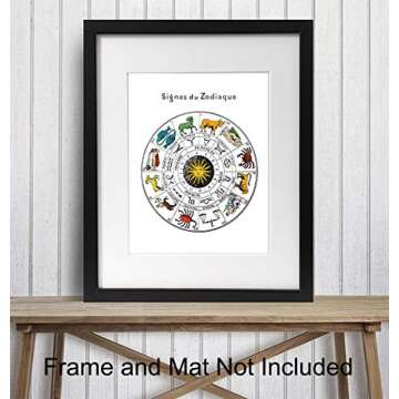 Zodiac Signs Wall Art Photo Poster Print - Vintage Astrology Chart -Home, Room and Apartment Decor -...