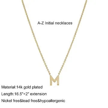 Initial Necklace - Personalized Gold Plated Jewelry for Women