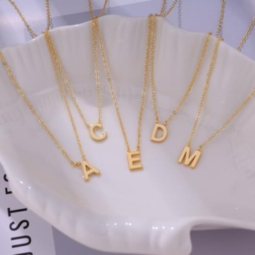 Initial Necklace - Personalized Gold Plated Jewelry for Women