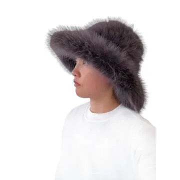 Chic Oversized Winter Faux Fur Bucket Hat for Women
