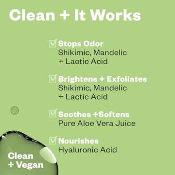 Kosas Chemistry Deodorant - Aluminium and Baking Soda Free + BO-Fighting AHA Serum that Exfoliates, Softens, and Nourishes the Skin, (Fragrance Free)