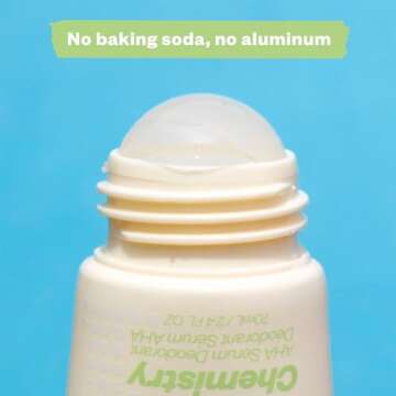 Kosas Chemistry Deodorant - Aluminium and Baking Soda Free + BO-Fighting AHA Serum that Exfoliates, Softens, and Nourishes the Skin, (Fragrance Free)