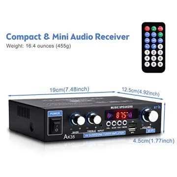 Daakro AK35 200W Bluetooth Stereo Amplifier with HiFi Sound
