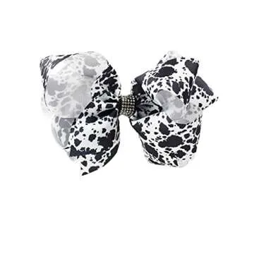 Cow Stria Big Bow Hair Clips Pin for Stylish Women