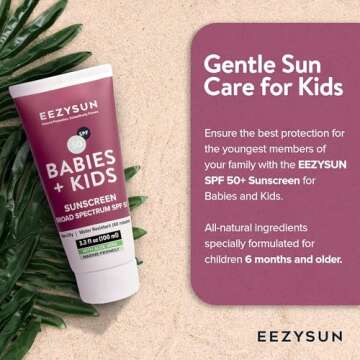 EEZYSUN Babies & Kids SPF 50 Mineral Sunscreen | Dermatologically Tested for Sensitive Skin | Contai...
