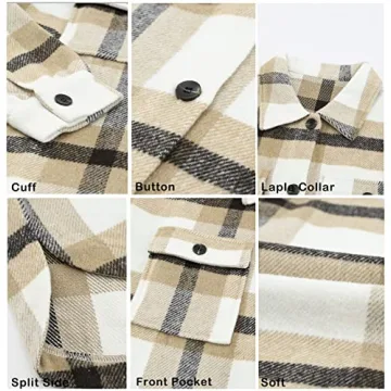 BTFBM Women's Oversized Plaid Flannel Shirts for Casual Wear