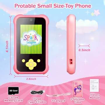 Fun Mini Toddler Phone for Girls - Learning Toy with Games