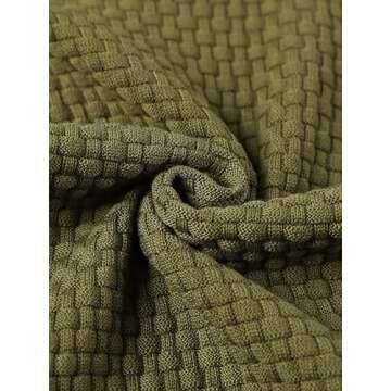 Zaitun Mens Hooded Sweatshirt Long Sleeve Solid Knitted Hoodie Pullover Sweater Army Green