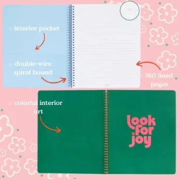 ban.do Large Floral Spiral Notebook for Creative Minds