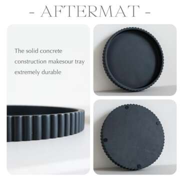 Decorative Tray for Coffee Table Tray Decor, Concrete Black Round Tray Home Decor Tray, Table Trays Decorative, Bandejas Decorativas, Centerpiece Tray