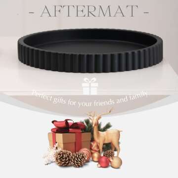 Decorative Tray for Coffee Table Tray Decor, Concrete Black Round Tray Home Decor Tray, Table Trays Decorative, Bandejas Decorativas, Centerpiece Tray