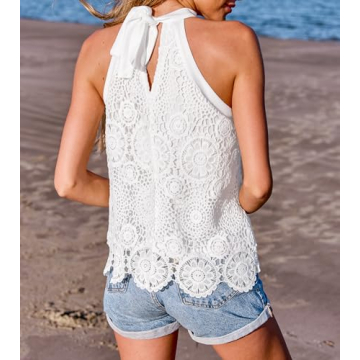 CUPSHE Women's Boho Lace Tank Top for Summer Style