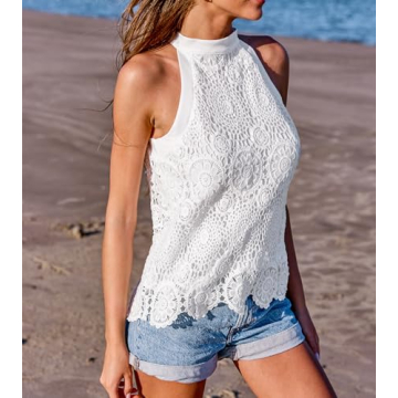 CUPSHE Women's Boho Lace Tank Top for Summer Style