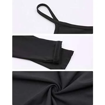 Amilia Womens Spaghetti Strap Bodycon Tank One Piece Jumpsuits Rompers Playsuit (XS, Black)