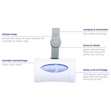 Ubbi Retractable Bag Dispenser for Diaper Changes On-the-Go