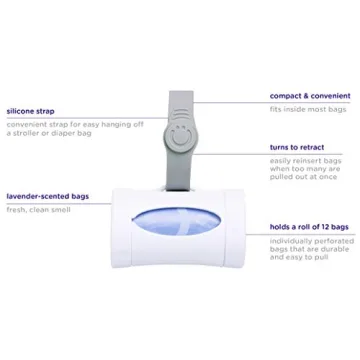 Ubbi Retractable Bag Dispenser for Diaper Changes On-the-Go