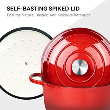 Miereirl 6 QT Enameled Dutch Oven for Versatile Cooking