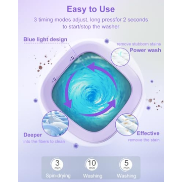 Portable Washing Machine, 16L Mini Foldable Washer for Travel