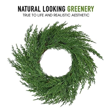 12" Premium Faux Cedar Wreath for Year-Round Decor