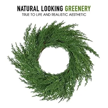 12" Premium Faux Cedar Wreath for Year-Round Decor