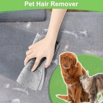 TIVERAIN 4 Pack Damp Clean Duster Towel Streakless Cloths Flexible Dusting Towel Magic Reusable Cleaning Cloths Scrub Wet Duster Sponge Absorbent Kitchen Rag for Picking Up Pet Hair, Dirt & Grime