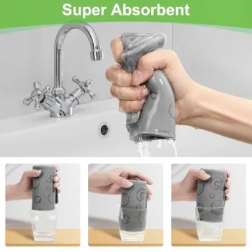 TIVERAIN 4 Pack Damp Clean Duster Towel Streakless Cloths Flexible Dusting Towel Magic Reusable Cleaning Cloths Scrub Wet Duster Sponge Absorbent Kitchen Rag for Picking Up Pet Hair, Dirt & Grime