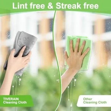 TIVERAIN 4 Pack Damp Clean Duster Towel Streakless Cloths Flexible Dusting Towel Magic Reusable Cleaning Cloths Scrub Wet Duster Sponge Absorbent Kitchen Rag for Picking Up Pet Hair, Dirt & Grime
