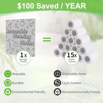 TIVERAIN 4 Pack Damp Clean Duster Towel Streakless Cloths Flexible Dusting Towel Magic Reusable Cleaning Cloths Scrub Wet Duster Sponge Absorbent Kitchen Rag for Picking Up Pet Hair, Dirt & Grime