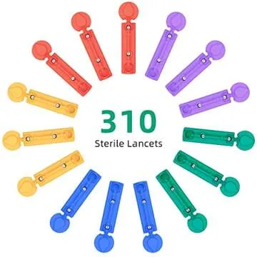 Metene Twist Top Lancets for Lancing Devices, 310 Count, 30 Gauge Lancets for Blood Sugar Test, Diabetic Lancets, Multicolored
