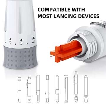Metene Twist Top Lancets for Lancing Devices, 310 Count, 30 Gauge Lancets for Blood Sugar Test, Diabetic Lancets, Multicolored