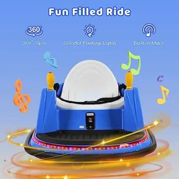 HONEY JOY 12V Toddler Bumper Car, Battery Powered Baby Ride on Bumper Car, Dual Joysticks, Flashing LED Light & 360 Degree Spin, Electric Vehicle Ride on Toys w/Remote Control, Gift for Boys Girls