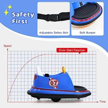 HONEY JOY 12V Toddler Bumper Car, Battery Powered Baby Ride on Bumper Car, Dual Joysticks, Flashing LED Light & 360 Degree Spin, Electric Vehicle Ride on Toys w/Remote Control, Gift for Boys Girls