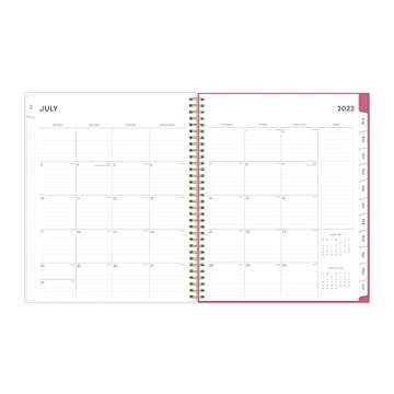 Blue Sky 2022-2023 Academic Year Weekly & Monthly Planner, 8.5" x 11", Frosted Flexible Cover, Wirebound, Roosevelt Pink (128691-A23)