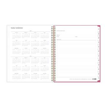 Blue Sky 2022-2023 Academic Year Weekly & Monthly Planner, 8.5" x 11", Frosted Flexible Cover, Wirebound, Roosevelt Pink (128691-A23)