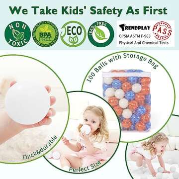 TRENDPLAY Plastic Balls - 100 Pack of Safe Play Balls