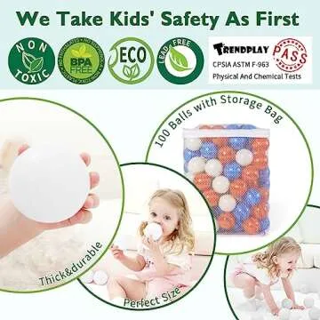 TRENDPLAY Plastic Balls - 100 Pack of Safe Play Balls