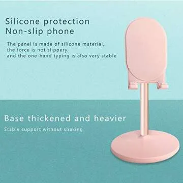 Minicco Adjustable Pink Cell Phone Stand for Desk