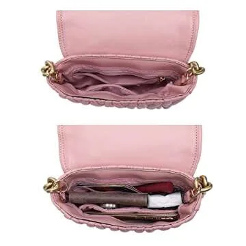 Montana West Quilted Evening Handbags for Women Crossbody Bags Trendy Small Purses and Top Handle Handbags MWC-060APK