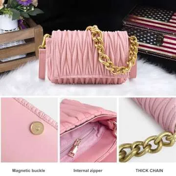 Montana West Quilted Evening Handbags for Women Crossbody Bags Trendy Small Purses and Top Handle Handbags MWC-060APK