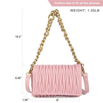 Montana West Quilted Evening Handbags for Women Crossbody Bags Trendy Small Purses and Top Handle Handbags MWC-060APK